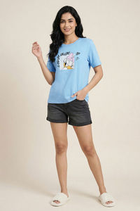 Zivame Donald Duck Knit Cotton Loungewear Top - Dutch Canel — thumbnail 6